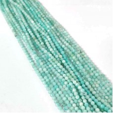 Amazonite 2-2.5mm round facet beads strand